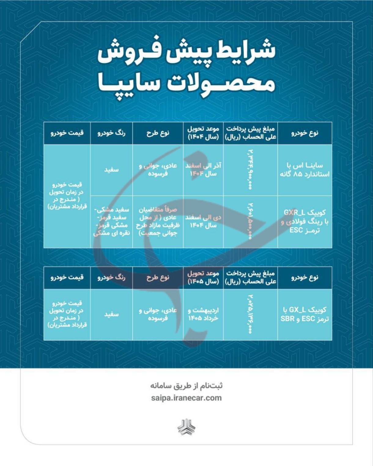 محصولات SAIPA شرایط قبل از فروش برای طراحی جوانان جمعیت+ عکس