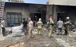 حریق انبار کفش در محدوده پل روشندلان تهران