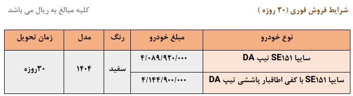 فروش فوری وانت ۱۵۵ شرکت سایپا از فردا یکشنبه