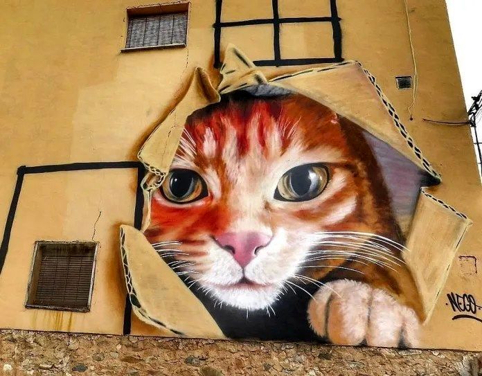 خانه تبدیل شده به خانه-into-a-a-a-a-a-a-a-cat.-street-art-by-nego-in-torrellas-Zaragoza-spain-2017-1-s-1