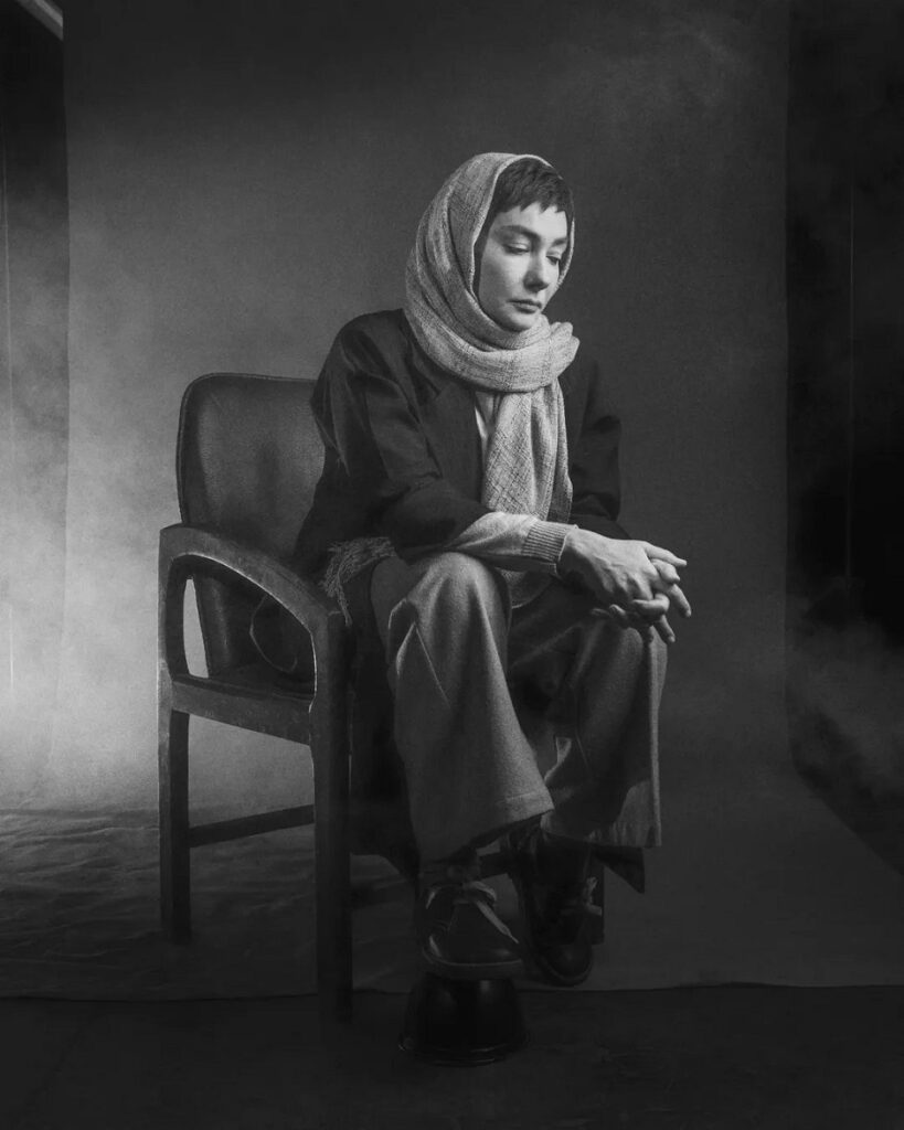 عکس سیاه و سفید هانیه طوسلی در سن ۴۶ سالگی ۱