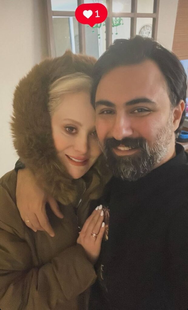 سلفی عاشقانه آرام جعفری و بابک انصاری ۱