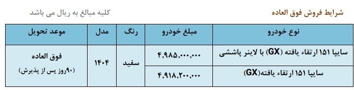 فروش فوری وانت سایپا 151 با قیمت جدید