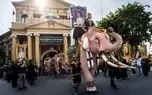 رژه فیل‌های صورتی در تایلند برای ادای احترام به ملکه مادر