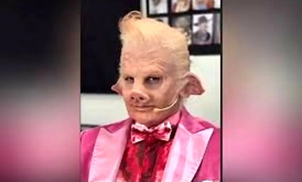 گریم سنگین صورت خوک روی صورت رزبه حصاری/فیلم