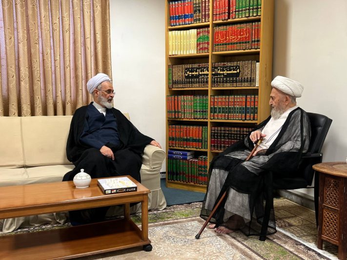 آیت الله اعرافی با حضرت آیت الله سبحانی دیدار کرد