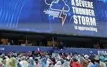 تخلیه سکوها در فیلادلفیا؛ طوفان باعث تعویق بازی فرانسه - عراق شد